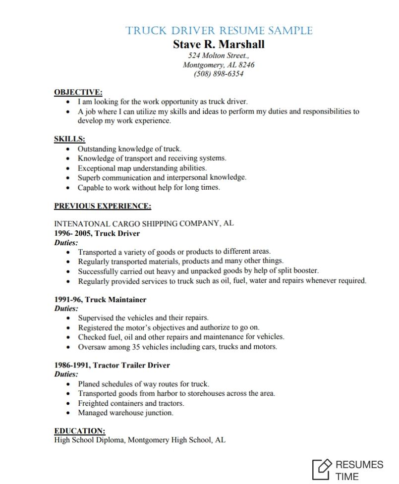 100 Free Resume Samples & Examples At ResumesTime