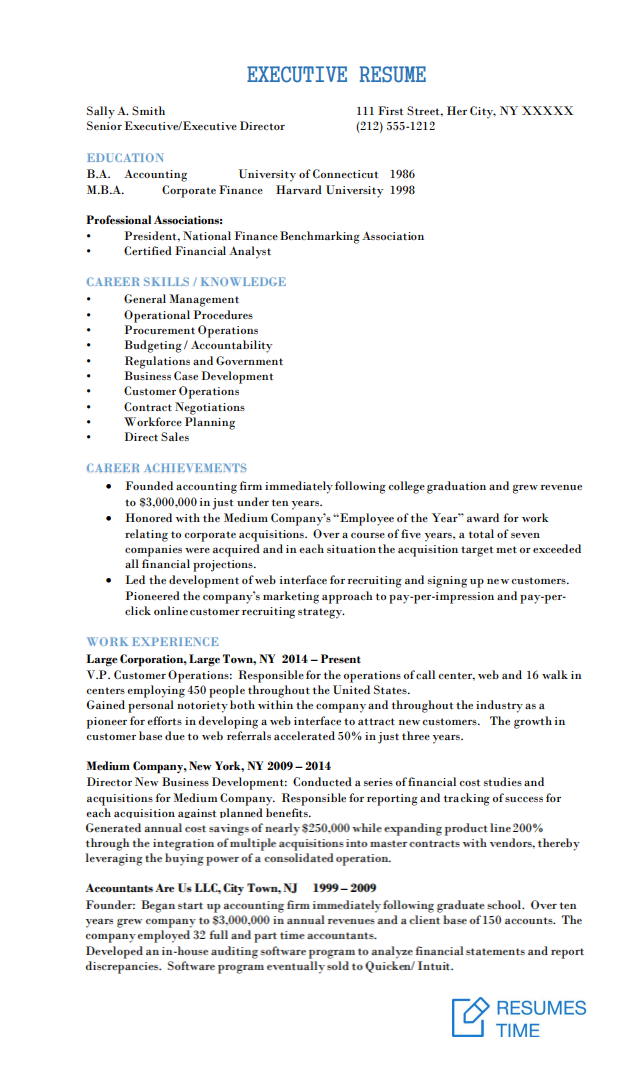 executive resume help