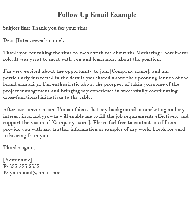 follow up email example